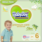 BabyJoy Olive Diapers Size 6 - Xxl - 16Kg+, Mega Box - 68Pcs