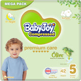 BabyJoy Olive Diapers Size 5 - Junior - 14-23Kg, Mega Pack - 42Pcs