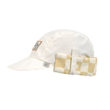 Lassig SPF Foldable Flap Hat - Check Pattern Vanilla & Sea Salt
