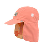 Lassig SPF Foldable Flap Hat - Flowers Coral & Vanilla