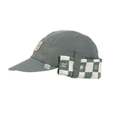 Lassig SPF Foldable Flap Hat - Check Pattern Deep Olive & Sea Salt