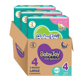 BabyJoy Compressed Diamond Pad Diaper, Giant Pack Large Size 4, 10 - 18Kg - 222Pcs
