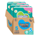 BabyJoy Compressed Diamond Pad Diaper, Giant Pack Junior Size 5, 14 - 25Kg - 198Pcs