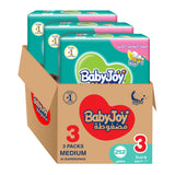 BabyJoy Compressed Diamond Pad Diaper, Giant Pack Medium Size 3, 6 - 12Kg - 252Pcs