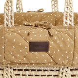The little Green Sheep Natural Quilted Moses Basket & Mattress - Honey Rice