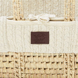 The little Green Sheep Organic Knitted Moses Basket & Mattress - Linen