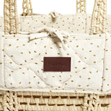 The little Green Sheep Natural Quilted Moses Basket & Mattress - Linen Rice