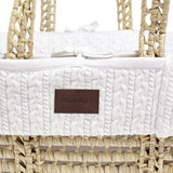 The little Green Sheep Natural Knitted Moses Basket & Mattress - White