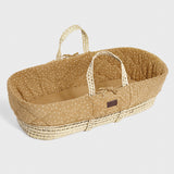The little Green Sheep Natural Quilted Moses Basket & Mattress - Honey Rice