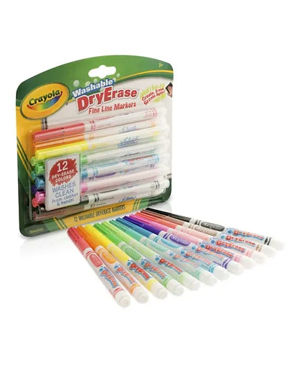 Crayola Washable Dry-Erasse Markers - Pack of 12 - Laadlee