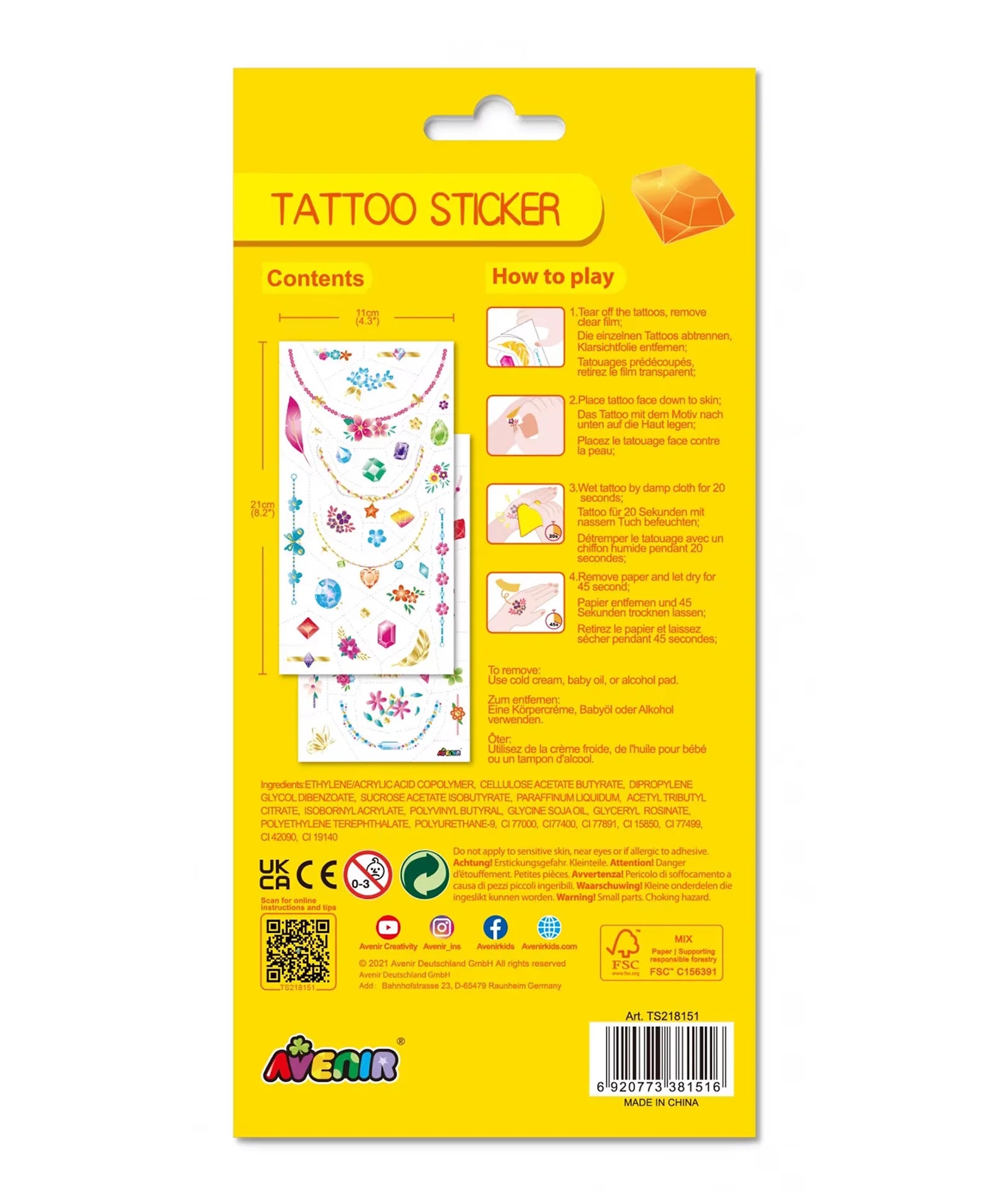 Avenir Tattoo Sticker - Jewelry - 50pc - Laadlee