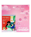 Glado 100% Organic Cotton Sanitary Napkins for School Girls & Teens 24.5cm – Pack of 20