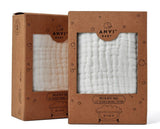Anvi Baby Set of 2 Organic Muslin Bath Towel - White Lotus