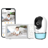 Chillax Smart Candle Baby Monitor - 5'' Hd Lcd Screen With Remote-Controlled 2K Qhd Camera