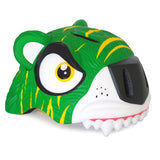 Crazy Safety Bicycle Helmet Tiger - Green - Laadlee
