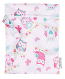 Polka Tots Waterproof Wet Bag Pouch with Zipper - Owl - Laadlee
