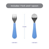 Ubbi Stainless Steel Utensils Fork & Spoon Set - Polaris