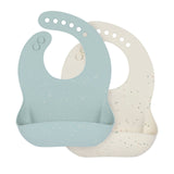 Lassig Silicone Bib 2 pcs - Blue / Nature