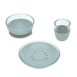 Lassig Dish Set Glass / Silicone - Blue