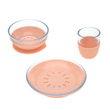 Lassig Dish Set Glass / Silicone - Apricot