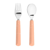 Lassig Cutlery with Silicone Handle - Apricot