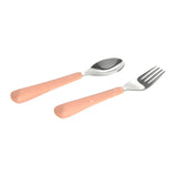 Lassig Cutlery with Silicone Handle - Apricot
