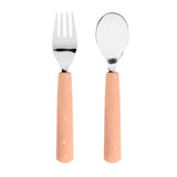Lassig Cutlery with Silicone Handle - Apricot