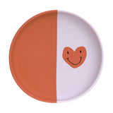 Lassig Silicone Plate - Happy Rascals Heart Lavender