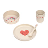 Lassig Dish Set PP / Cellulose - Happy Rascals Heart Lavender