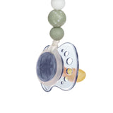 Lassig Soother Holder Wood / Silicone - Little Universe Star Olive