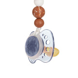 Lassig Soother Holder Wood / Silicone - Little Universe Moon Rust