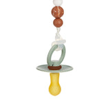 Lassig Soother Holder Wood / Silicone - Little Universe Moon Rust