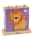 Viga Stacking Cube Puzzle - Wild Animals