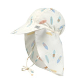 Lassig SPF Sun Protection Flap Hat - Surfboards Sea Salt