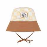Lassig SPF Sun Protection Fishing Hat - Check Pattern Vanilla & Sea Salt