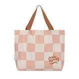Lassig Beach Shopper - Check Pattern Peach / Sea Salt