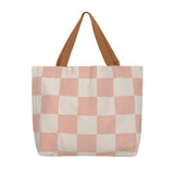 Lassig Beach Shopper - Check Pattern Peach / Sea Salt