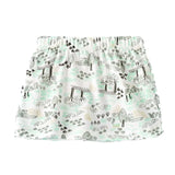 Jelliene Kids Printed Skirt with Elastic Waistband - Green