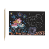 Ooly Mini Scratch & Scribble Art Kit: Monster Truck - 7 Pc Set