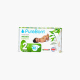 PureBorn Organic Bamboo Ultra Soft (3 - 6 kg) Nappies Size 2 Assorted Print - 32 Pcs