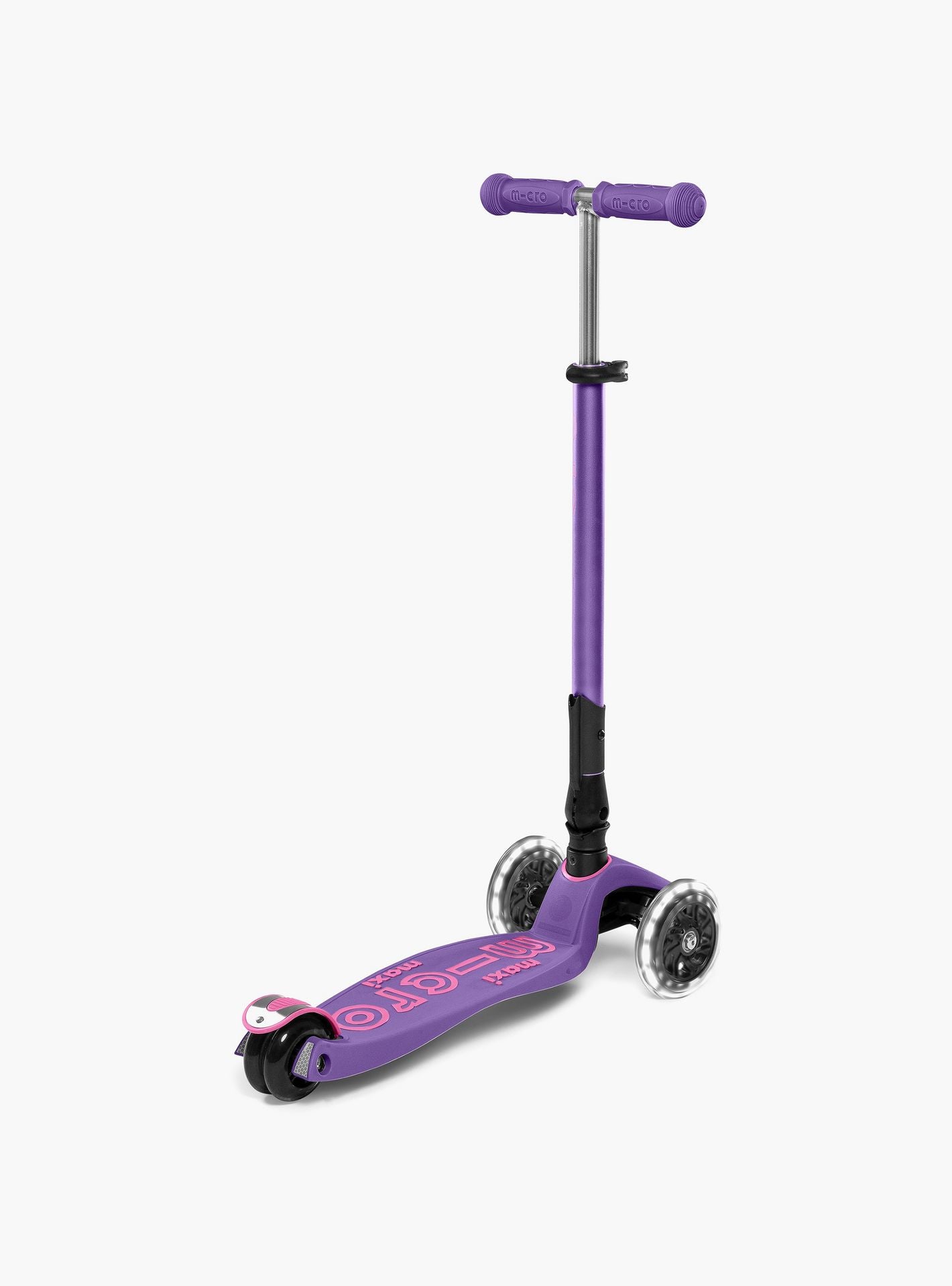 Maxi Micro Deluxe Foldable LED Scooter - Purple - Laadlee
