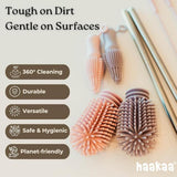 Haakaa Silicone Double Ended Cleaning Brush Set - Blush