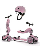 Scoot & Ride 2-in-1 Highwaykick 1 Scooter And Helmet XXS-S - Rose