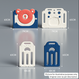 Lovely Baby Kids Bear Playpen With Basketball Hoop 10pcs - Blue