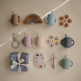 Mushie Silicone Training Cup + Straw Natural - Laadlee