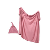 Anvi Baby Stretchy Bamboo Spandex Swaddle & Hat - Lilac