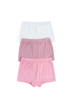 Anvi Baby Girls Boxer Underwear Set Of 3- Lilac/Pink/White