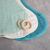 Anvi Baby Set of 3 Organic Bamboo Burp & Bib Cloth - Cirrus