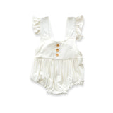 Anvi Baby Bamboo Ruffle Romper - White