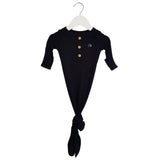 Anvi Baby Knotted Gown & Beanie Set - Charcoal